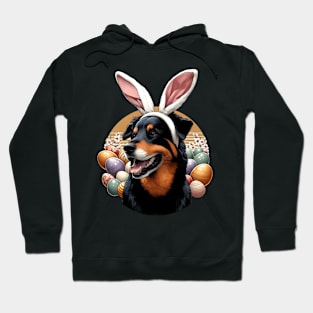 Beauceron with Bunny Ears Embraces Easter Festivities Hoodie